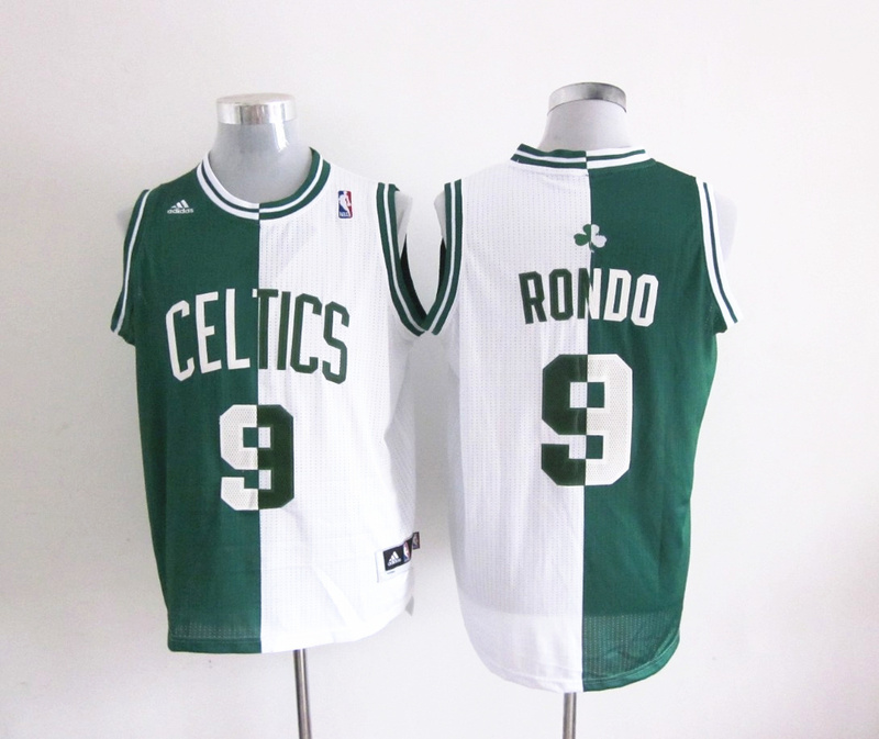  NBA Boston Celtics 9 Rajon Rondo Swingman Split Green White Jersey